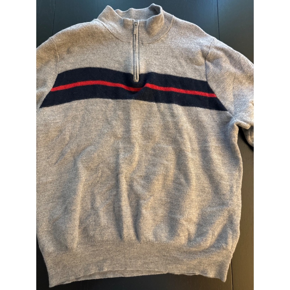 Brooks Brothers Extra Fine Merino Wool Sweater Mens M/L (38-42) Gray Quarter Zip - Picture 8 of 10